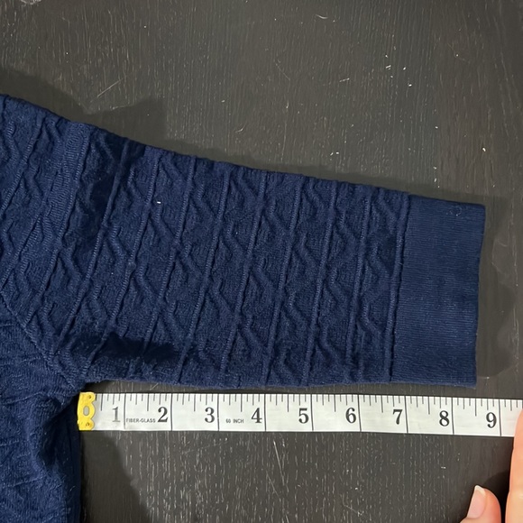 Ingrid & Isabel navy sweater midi dress Sz.S/M 1/2 sleeve stretch blue knit - Picture 10 of 16